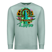 Seafoam Libra Zodiac Sign Sunflower Leopard Serape Premium Sweatshirt - RanaPortraitStore