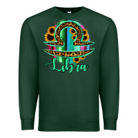 Sports Green Libra Zodiac Sign Sunflower Leopard Serape Premium Sweatshirt - RanaPortraitStore