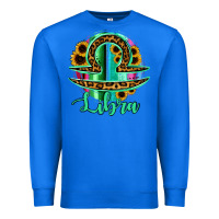 True Royal Libra Zodiac Sign Sunflower Leopard Serape Premium Sweatshirt - RanaPortraitStore