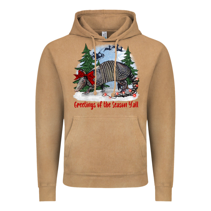 Greetings Of The Season Y'all With Armadillo Vintage Hoodie by BarkalooDesign | Teevron