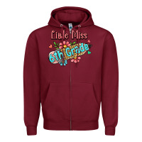 Burgundy little miss sixth grade Zipper Hoodie - RanaPortraitStore