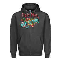 Charcoal Heather little miss sixth grade Zipper Hoodie - RanaPortraitStore