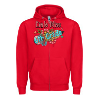 Red little miss sixth grade Zipper Hoodie - RanaPortraitStore