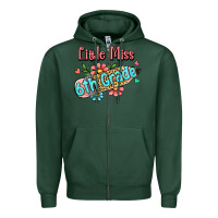 Sports Green little miss sixth grade Zipper Hoodie - RanaPortraitStore
