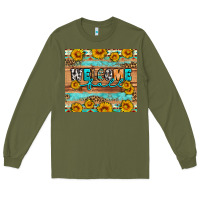 Army Green Welcome fall Long Sleeve Tee - Artiststas