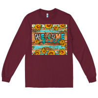 Burgundy Welcome fall Long Sleeve Tee - Artiststas