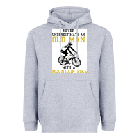 Heather Grey Never Underestimate An Old Man With A Mountain Bike Heavyweight Hoodie - Bettercallsaul