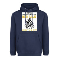 Navy Never Underestimate An Old Man With A Mountain Bike Heavyweight Hoodie - Bettercallsaul