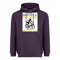 Never Underestimate An Old Man With A Mountain Bike Heavyweight Hoodie | Teevron
