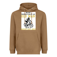 Toasted Coconut Never Underestimate An Old Man With A Mountain Bike Heavyweight Hoodie - Bettercallsaul