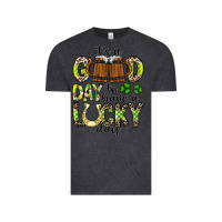 Vintage Black It's a Good Day To Have a Lucky Day Vintage Tee - CowhideDigitalArt