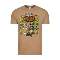 Vintage Coffee It's a Good Day To Have a Lucky Day Vintage Tee - CowhideDigitalArt
