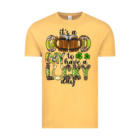 Vintage Mustard It's a Good Day To Have a Lucky Day Vintage Tee - CowhideDigitalArt