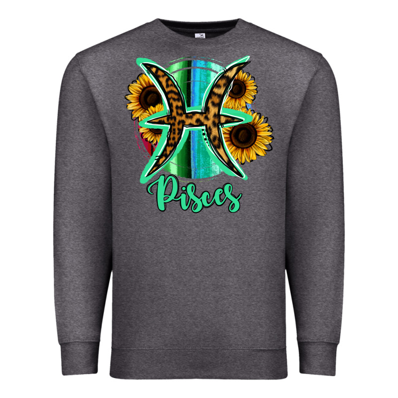 Pisces Zodiac Sign Sunflower Leopard Serape Premium Sweatshirt by RanaPortraitStore | Teevron