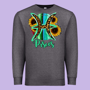 Pisces Zodiac Sign Sunflower Leopard Serape Premium Sweatshirt Designed By Ranaportraitstore