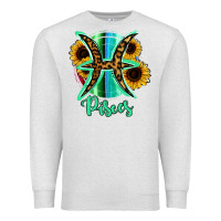 Oatmeal Heather Pisces Zodiac Sign Sunflower Leopard Serape Premium Sweatshirt - RanaPortraitStore
