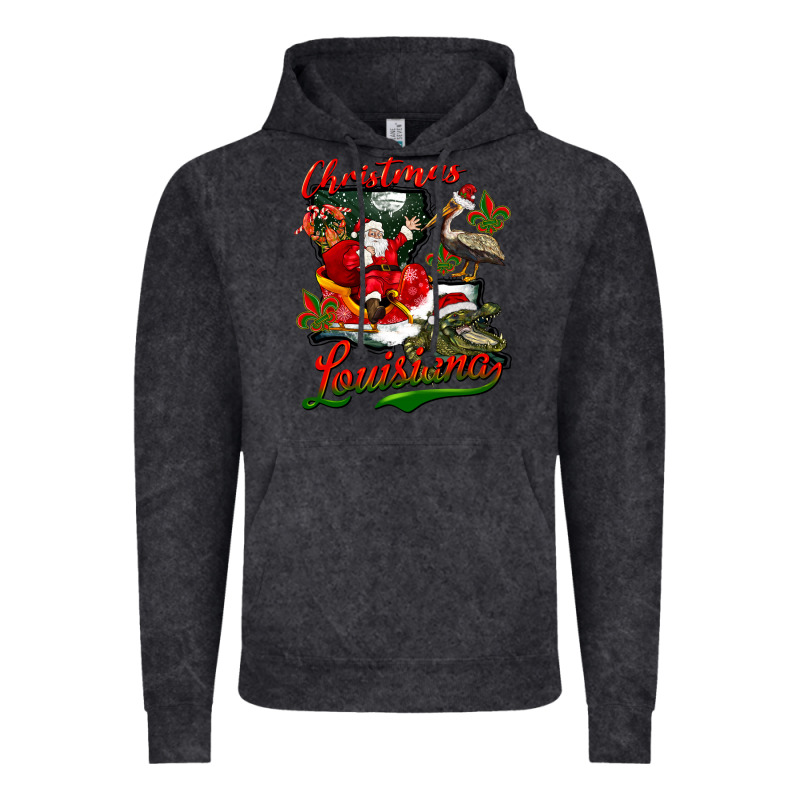 Louisiana Christmas With Santa Vintage Hoodie by BarkalooDesign | Teevron