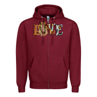Burgundy love horse sunflower Zipper Hoodie - RanaPortraitStore