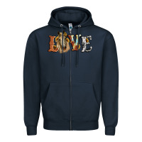 Navy love horse sunflower Zipper Hoodie - RanaPortraitStore