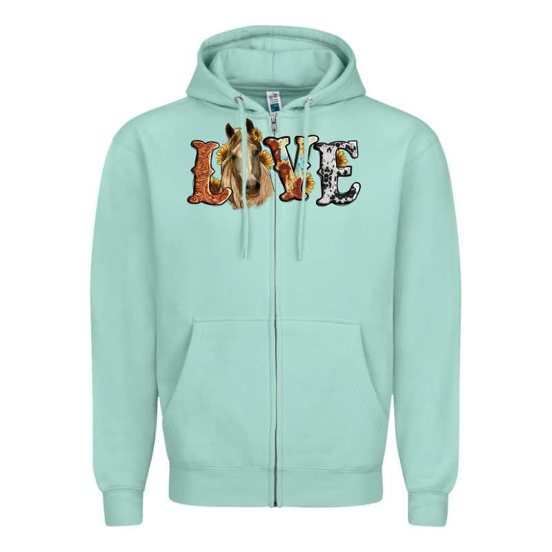 Love Horse Sunflower Zipper Hoodie by RanaPortraitStore | Teevron