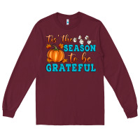 Burgundy Tis' the Season To Be Grateful Long Sleeve Tee - Artiststas