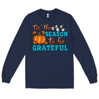 Navy Tis' the Season To Be Grateful Long Sleeve Tee - Artiststas