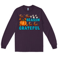 Plum Tis' the Season To Be Grateful Long Sleeve Tee - Artiststas