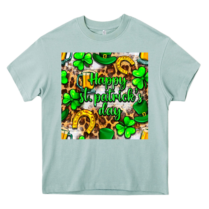 Happy St. Patrick's Day Pattern Digital Paper Heavy Core Tee by BundleAndBundleShop | Teevron
