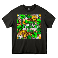 Asphalt Happy St. Patrick's Day pattern digital paper Heavy Core Tee - BundleAndBundleShop