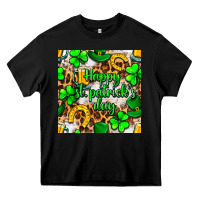 Black Happy St. Patrick's Day pattern digital paper Heavy Core Tee - BundleAndBundleShop