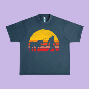 Sasquatch And Unicorn Vintage Urban Heavy Tee Designed By Artisfamous