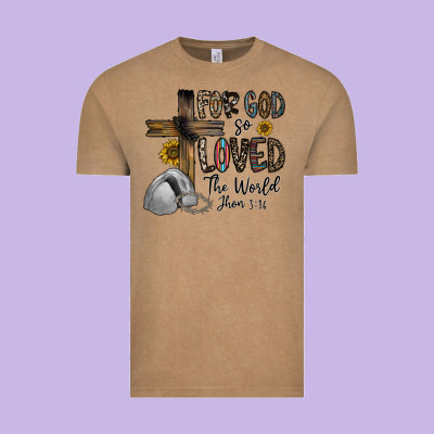 For God So Loved The World Jhon Vintage Tee Designed By Cowhidedigitalart