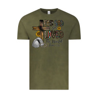 Vintage Olive for god so loved the world jhon Vintage Tee - CowhideDigitalArt