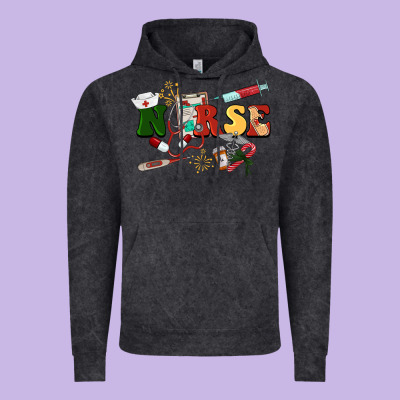 Christmas Nurse Vintage Hoodie Designed By Barkaloodesign
