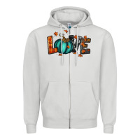 Dove Grey fall love Zipper Hoodie - RanaPortraitStore
