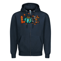 Navy fall love Zipper Hoodie - RanaPortraitStore