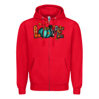 Red fall love Zipper Hoodie - RanaPortraitStore