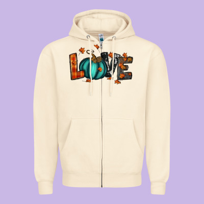 Fall Love Zipper Hoodie Designed By Ranaportraitstore