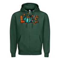 Sports Green fall love Zipper Hoodie - RanaPortraitStore