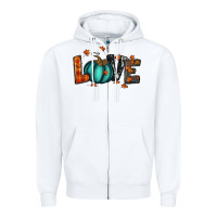 White fall love Zipper Hoodie - RanaPortraitStore