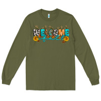 Army Green Welcome fall Long Sleeve Tee - Artiststas
