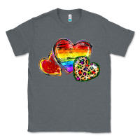 Charcoal Heather Pride hearts Classic Tee - FaDigitalArtStudio