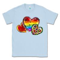 Dusty Blue Pride hearts Classic Tee - FaDigitalArtStudio