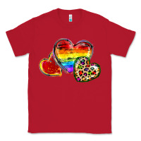 Red Pride hearts Classic Tee - FaDigitalArtStudio