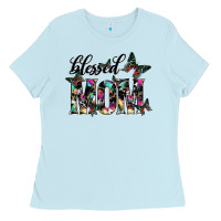 Baby Blue blessed mom Ladies Tee - SublimationCraftShop