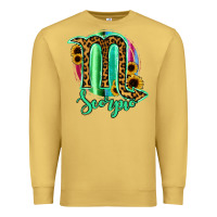 Antique Gold Scorpio Zodiac Sign Sunflower Leopard Serape Premium Sweatshirt - RanaPortraitStore