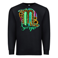 Black Scorpio Zodiac Sign Sunflower Leopard Serape Premium Sweatshirt - RanaPortraitStore