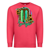 Cardinal Scorpio Zodiac Sign Sunflower Leopard Serape Premium Sweatshirt - RanaPortraitStore