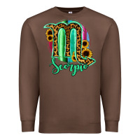 Chestnut Scorpio Zodiac Sign Sunflower Leopard Serape Premium Sweatshirt - RanaPortraitStore