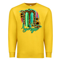 Lemon Scorpio Zodiac Sign Sunflower Leopard Serape Premium Sweatshirt - RanaPortraitStore